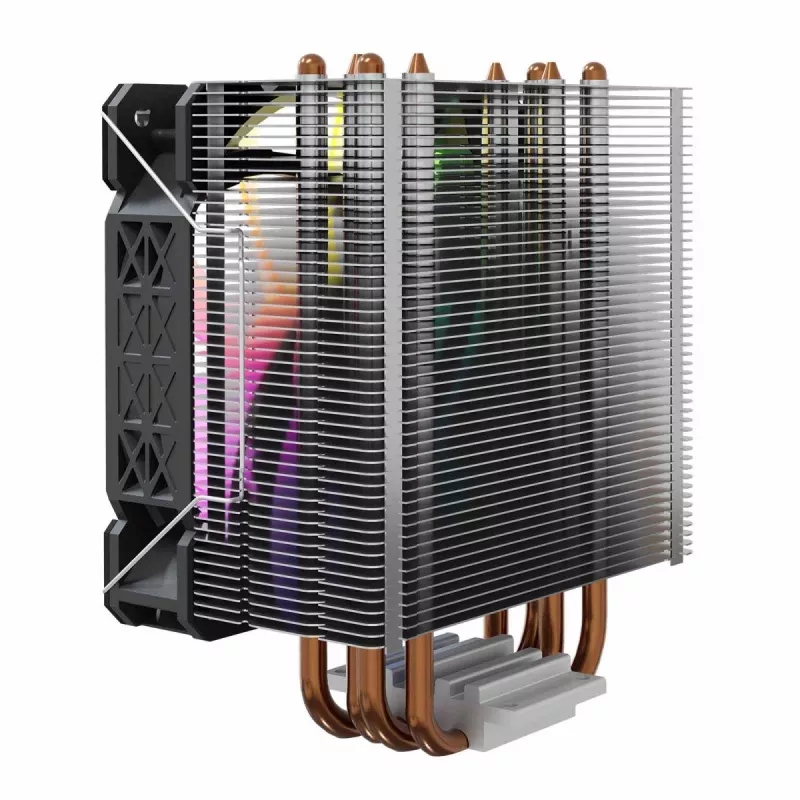 CPU-Luftkühler SAVIO SAVGCOVORTEXX2ARGB mit 4 Heatpipes, 120-mm-ARGB-Lüfter, schwarz