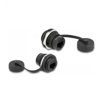 DeLOCK RJ45 Cat.6 Einbaustecker IP67 wasserdicht staubdicht schwarz