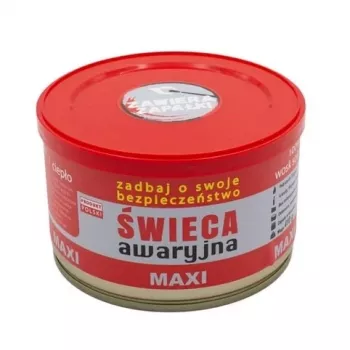 Not-Überlebenskerze FULER HASKE Pro MAXI 410 g – natürliches Sojawachs, 72 h Brenndauer, 99 mm × 65 mm, Stahldose