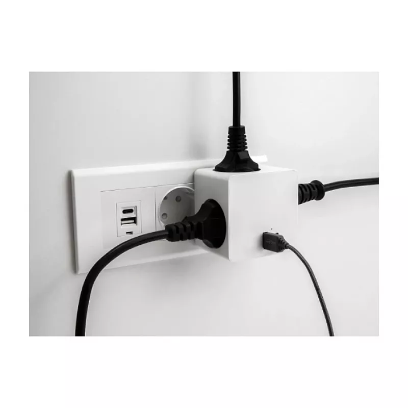 DeLOCK 11501 Netzstecker-Adapter Typ F Weiß 3A USB-Ports
