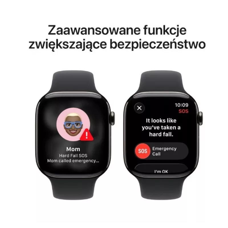 Smartwatch Apple Watch Series 11 GPS + Cellular 42mm Slate Titanium Gehäuse Schwarzes Sportarmband M/L