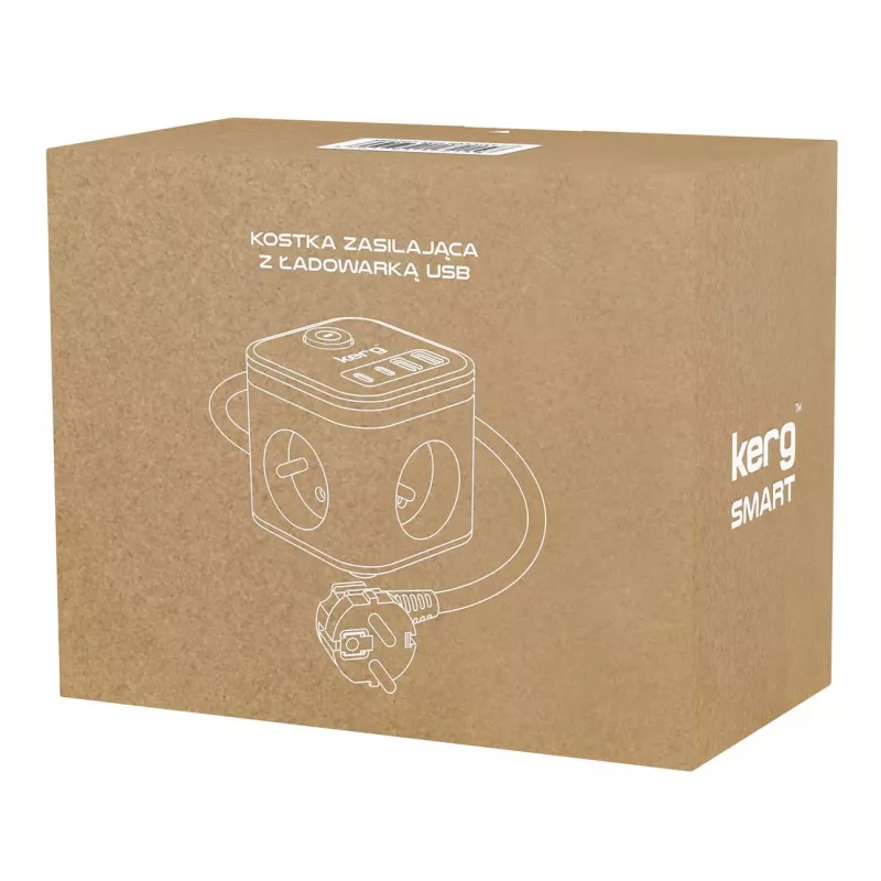 Steckdosenleiste Kerg SMART 3-fach mit 4 USB (USB-A + USB-C), 1,5 m Kabel, 16 A/250 V