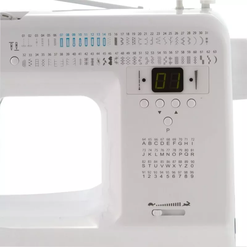 Mechanische Haushaltsnähmaschine lucznik Malwina 2070 — 63 Stichmuster, 7 mm Stichbreite, 99 Programme, automatisches Knopfloch, Freiarm
