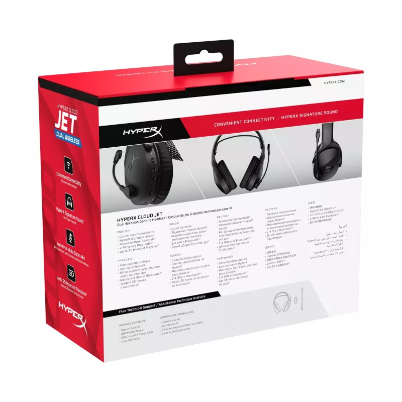 HyperX Cloud Jet - Kabelloses Gaming-Headset (Schwarz)