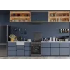 Gas-/Elektroherd MPM MPM-56-KRM-13, 4 Kochzonen, elektrischer Backofen 58 L, mechanische Drehknöpfe, schwarz