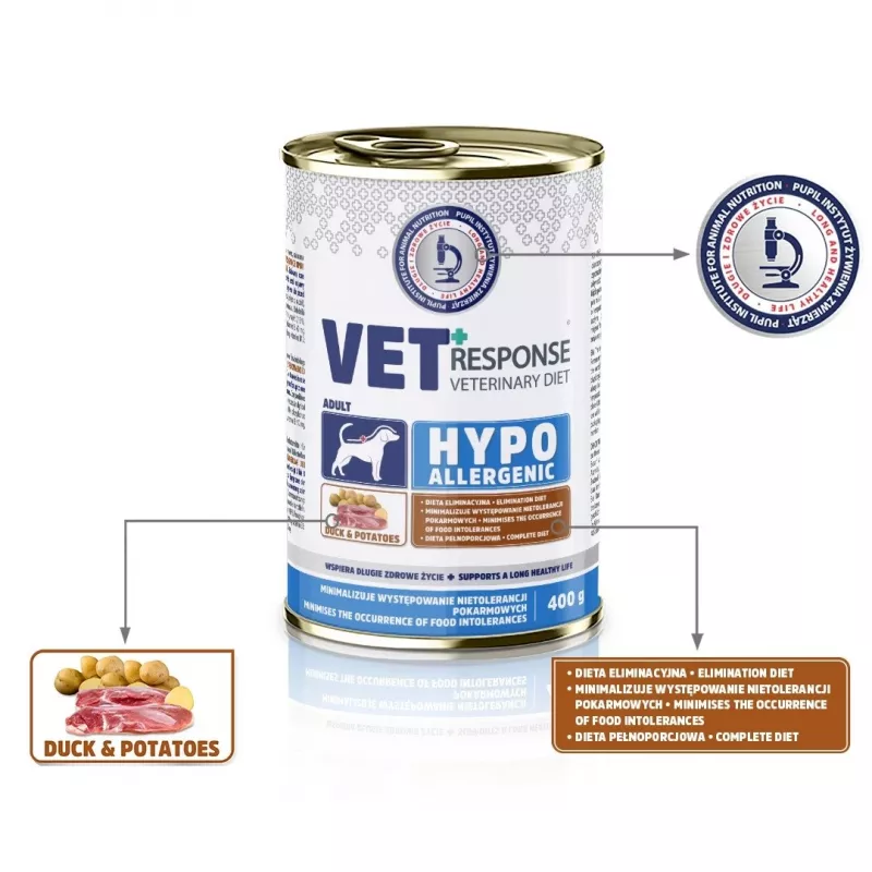 VET RESPONSE Hypoallergenic Duck - Nassfutter für Hunde - 400g