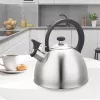 Wasserkocher Maestro MR1302 Edelstahl 2,5 L, induktionsgeeignet, Klappdeckelpfeife, schwarzer Griff