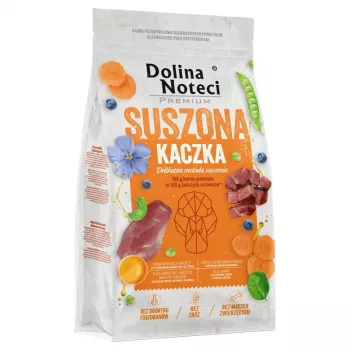 Trockenfutter für Hunde Dolina Noteci Premium Duck 9 kg — erwachsene Hunde, 26% Protein, 15% Fett, glutenfrei, Entengeschmack