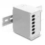 Patchpanel DELOCK 6‑Port für SC Simplex oder LC Duplex, grau Metall, Hutschienenmontage