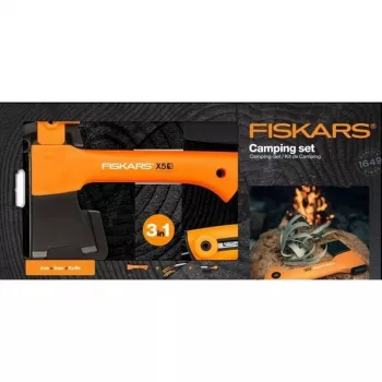 FISKARS Axt Beil X5 - XXS + Messer + Säge