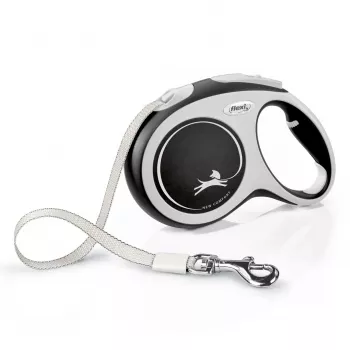 Flexi neu COMFORT 8 m Schwarz, graue Hunde-Rollleine
