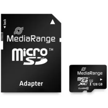 MediaRange MR945 - Flash-Speicherkarte (microSDXC mit SD-Adapter) - 128 GB - UHS-I / Class10 - microSDXC - Schwarz (MR945)
