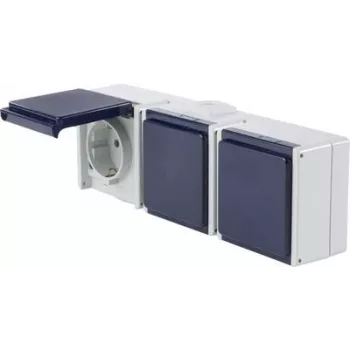 as - Schwabe 62464 Aufputz-Steckdose IP54 Grau (62464)