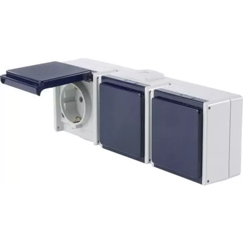 as - Schwabe 62464 Aufputz-Steckdose IP54 Grau (62464)