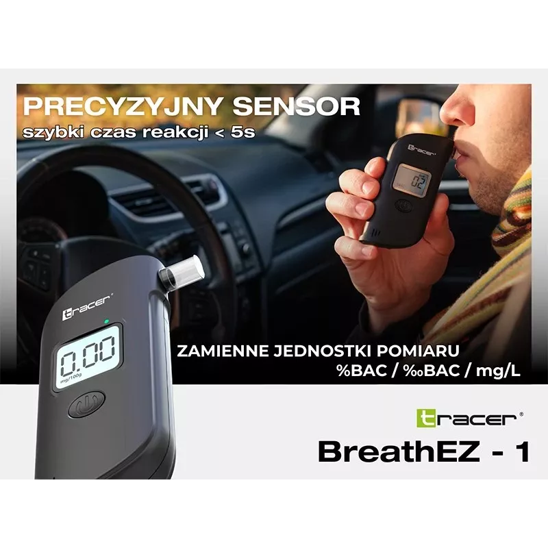 Tracer BreathEZ-1 Halbleiter-Alkoholtester, Schwarz
