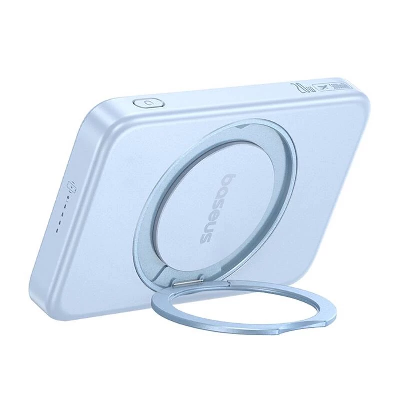 Powerbank Baseus PicoGo Qi2 5000 mAh 20 W Blau tragbares Ladegerät kabellos und kabelgebunden