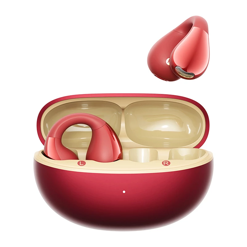 Kabellose Clip-On-Kopfhörer QCY Crossky Clip C30S (rot) — Clip-Design, In-Ear, kabellos