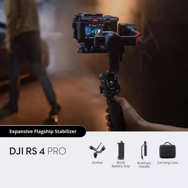 Handkamera-Stabilisator DJI RS 4 Pro Schwarz Kohlefaser 360°-Schwenk