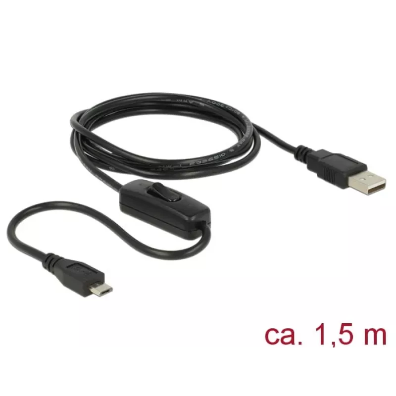 USB-Kabel DeLOCK 84803 USB 2.0 1,5 m USB A Micro-USB B Schwarz