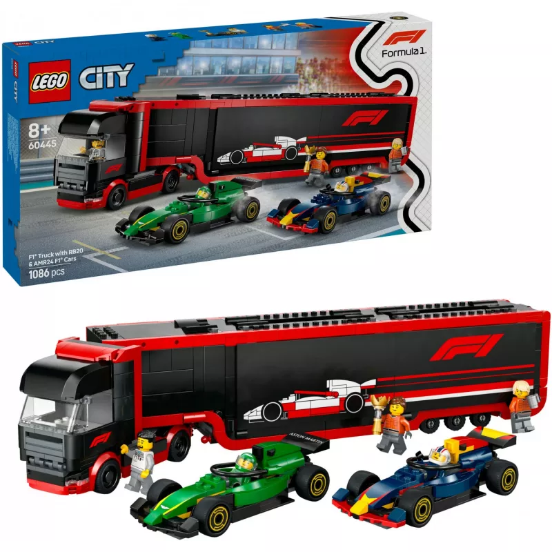 LEGO CITY 60445 F1 - Truck mit RB20 & AMR24 F1-Autos