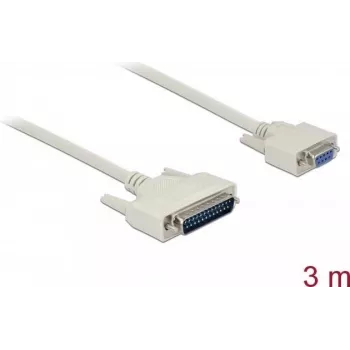 Delock - Kabel seriell - DB-25 (M) zu DB-9 (M) - 3,0m - Rändelschrauben - beige (85525)