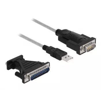 DeLOCK Adapter USB 2.0 Typ-A auf Seriell RS-232 D-Sub 9 + D-Sub 25