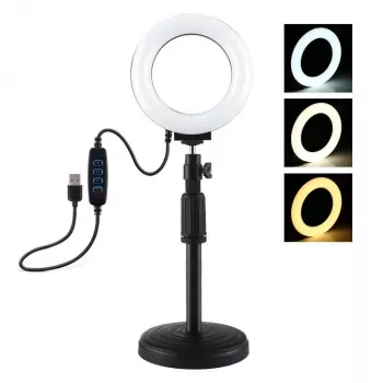 Ring-LED-Lampe Puluz mit verstellbarem Stativ PU391