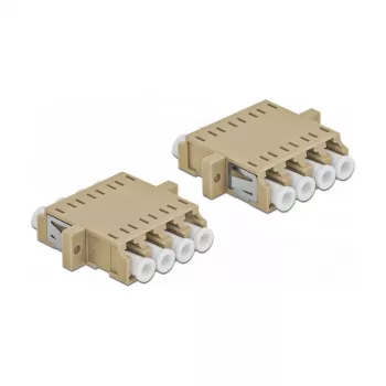 Glasfaseradapter DELOCK LC-Buchse auf LC-Buchse, beige, 2er-Pack