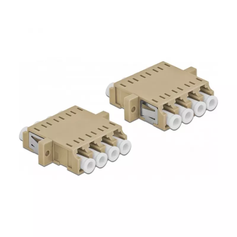 Glasfaseradapter DELOCK LC-Buchse auf LC-Buchse, beige, 2er-Pack