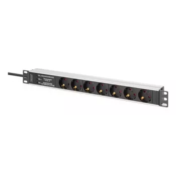 Digitus DN-95441 PDU Steckdosenleiste 7 AC-Ausgänge 1U Schwarz Silber