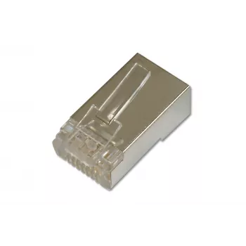 Modularer RJ-45-Stecker für rundes geschirmtes Kabel, DIGITUS DN-MO-8-8-SRS, transparent, 100 Stück