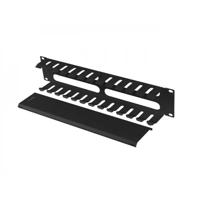 Rack-montierbarer 19-Zoll-2U-Kabelorganizer LANBERG AK-1705-B, schwarz