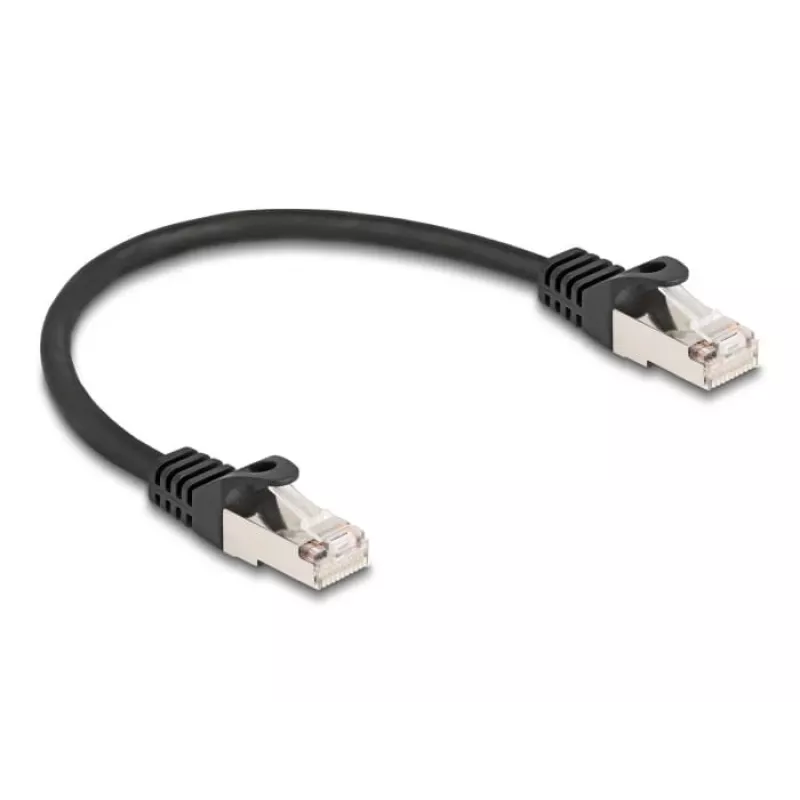 Netzwerkkabel DeLOCK RJ50 Stecker auf RJ50 Stecker S/FTP 0,25 m Schwarz