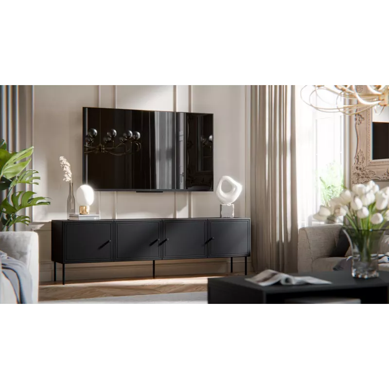 Cama 4D RTV-Schrank PALAZZO BIS 201x40x60 schwarz matt