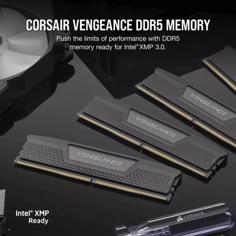 DIMM 96 GB DDR5-5600 (4x 24 GB) Quad-Kit, Arbeitsspeicher schwarz, CMK96GX5M4B5600C40, Vengeance, INTEL XMP
