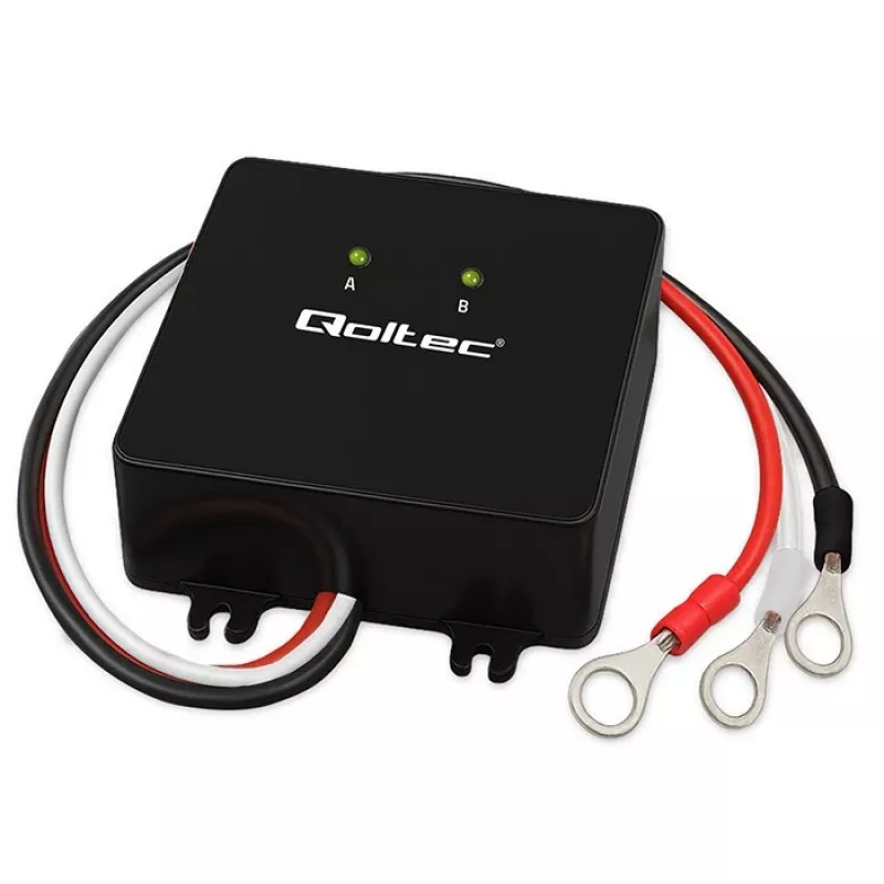 Batterie-Spannungsausgleicher QOLTEC 51097 für 24V (2×12V) Batterien, 5A Ausgleichsstrom