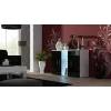 Sideboard Cama Meble SOHO S7 120 cm – 3 Türen, 4 Einlegeböden, weiße Oberseite, schwarz glänzend