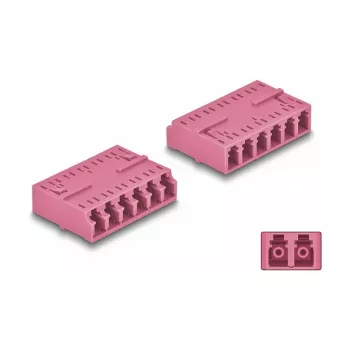 DeLOCK Glasfaser-Koppler HD LC Hexaplex Buchse auf LC Hexaplex Buchse violett