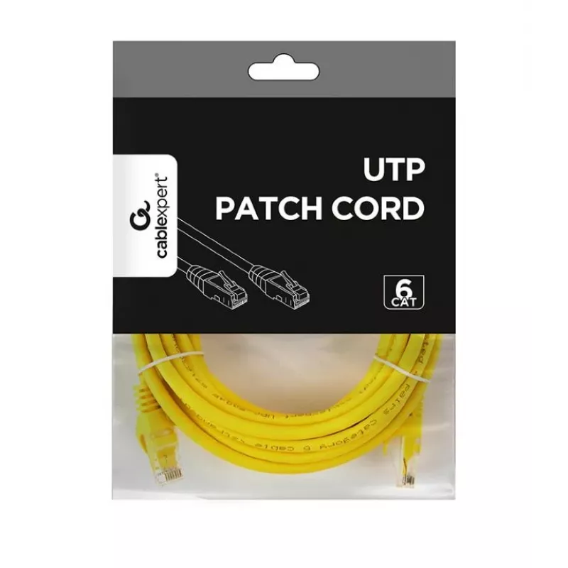 Netzwerkkabel GEMBIRD PP6U-5M/Y – Cat6 U/UTP, RJ-45 auf RJ-45, 5 m, gelb