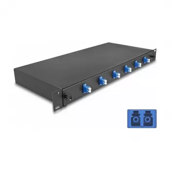 Glasfaser-Spleißbox DeLOCK 66997 Schwarz Metall 482x220 mm
