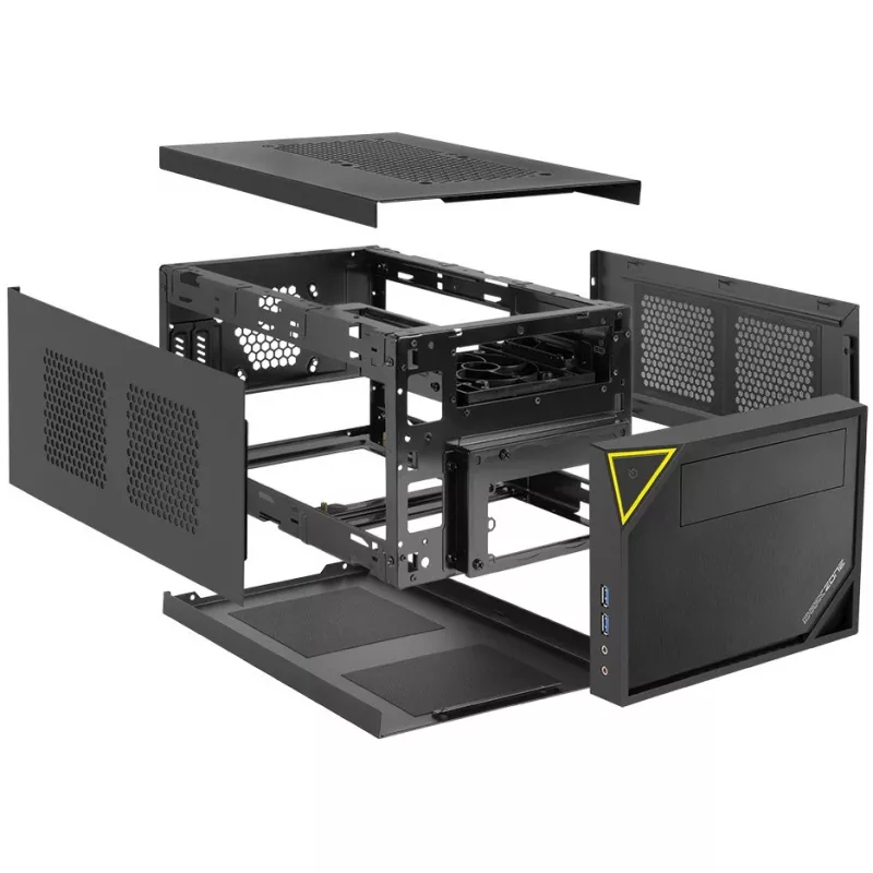 PC-Gehäuse Sharkoon SHARK ZONE C10 Mini-ITX Schwarz, Gelb