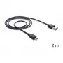 USB-Kabel DeLOCK 85554 USB 2.0 2m USB A Mini-USB B Schwarz