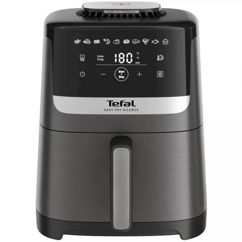 Tefal Easy Fry Silence EY551HE0 Fritteuse Einzel 5 L Stand-alone Heißluftfritteuse Schwarz, Grau, Edelstahl