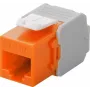 Wentronic Goobay CAT 6a KeyStone RJ45 Buchse, ungeschirmt, 500 MHz, Orange-Weiß (90690)