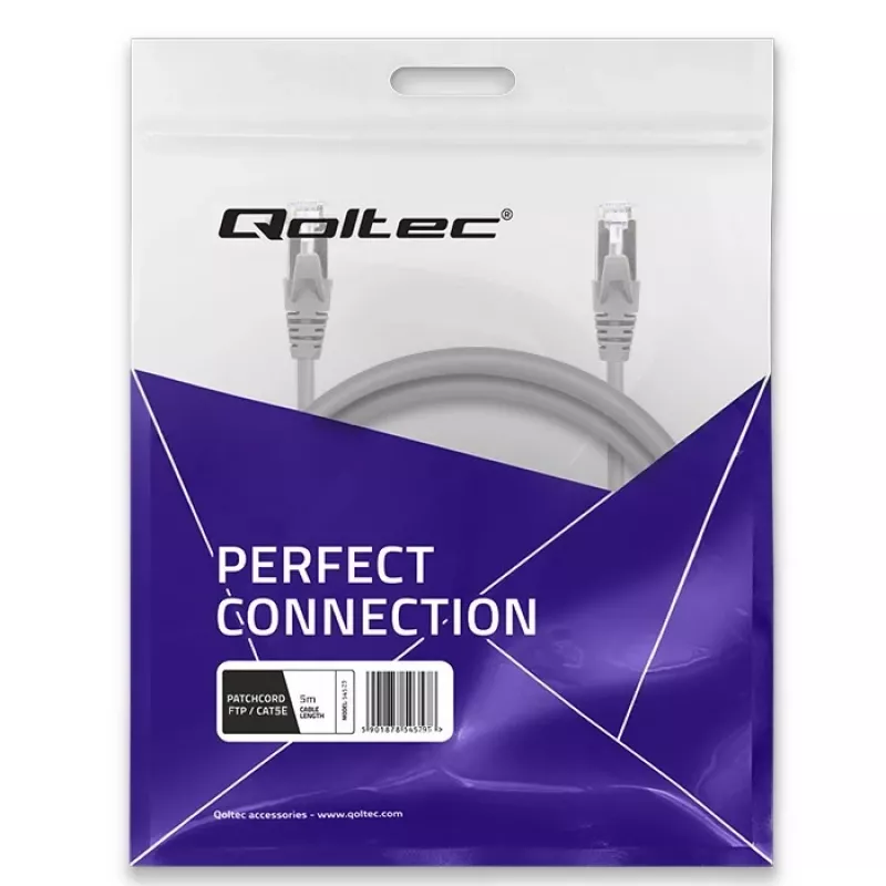 Patchkabel QOLTEC 54529 2xRJ45 CAT5e 5m Schwarz