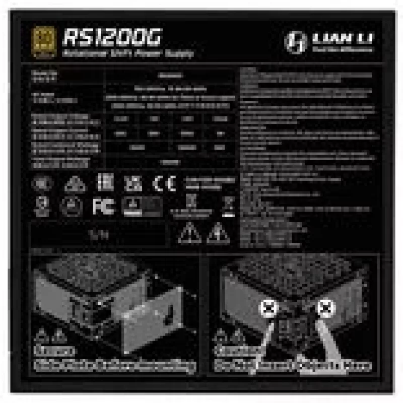 Netzteil Lian Li RS1200G 1200 W 20+4 pin ATX 80 PLUS Gold Schwarz