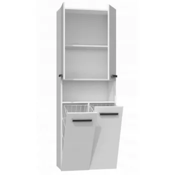 Badezimmer-Aufbewahrungsschrank top e shop NEL 2K DK BPOŁ — freistehend, 3 Regalböden, 600×300×1740 mm, weiß
