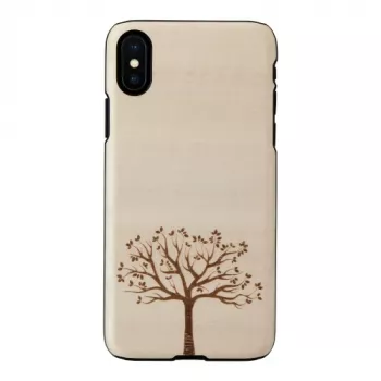 Smartphone-Hülle Man and Wood für iPhone X/XS, Apfelbaumholz, schwarz