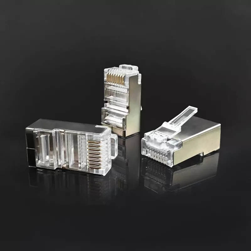 RJ45 Modularstecker QOLTEC 54556 CAT6 FTP, silber, 18×22×11 mm, 100er-Pack