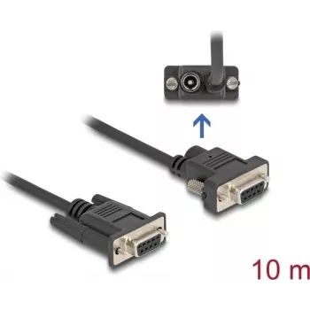 Serielles Kabel DeLOCK 88240 10 m DB-9 Schwarz
